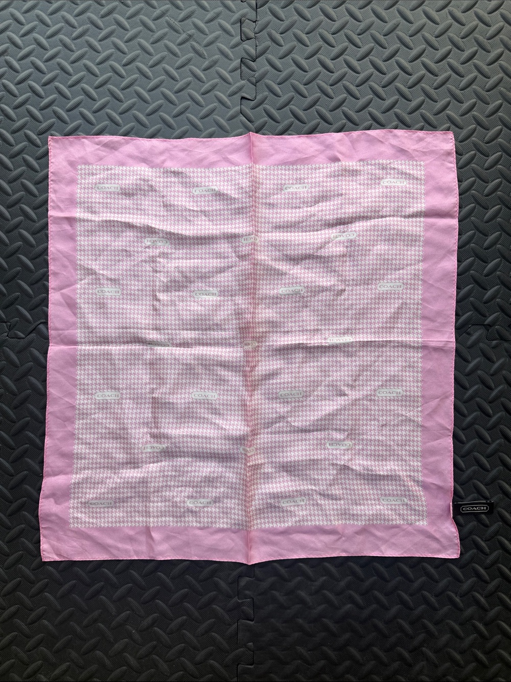 COACH Pink Signature Square Scarf